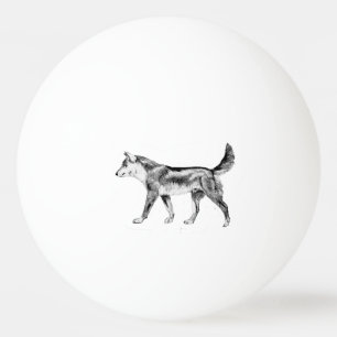 Australian Dingo Vintage Drawing Illustration Ping Pong Ball