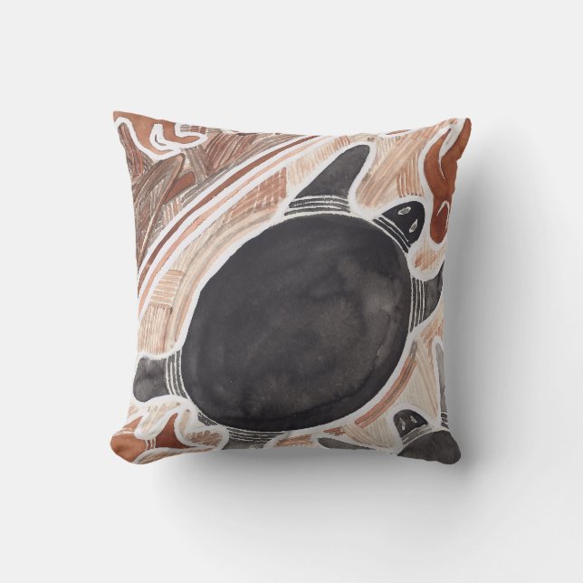 Australian Dreams Myth Animals Big Turtle Pillow (Front)