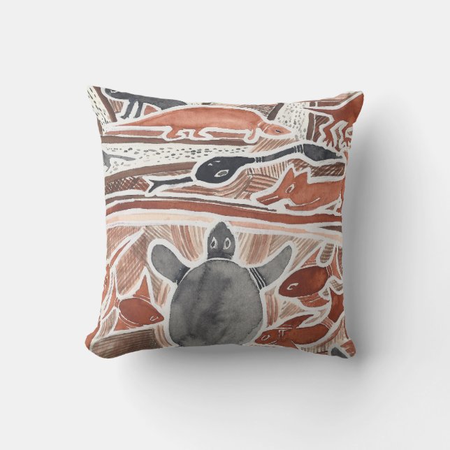 Australian Dreams Mythical Animals Turtle Pillow (Front)