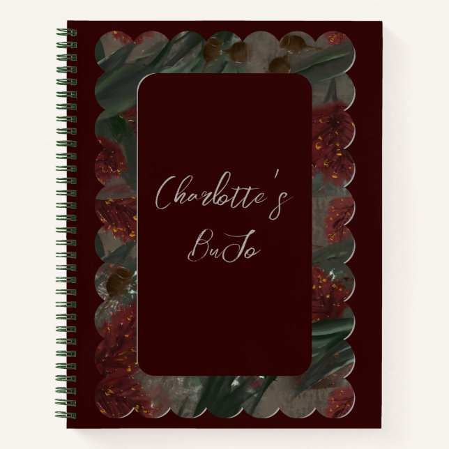 Australian Eucalyptus Bottle Brush Floral Notebook (Front)