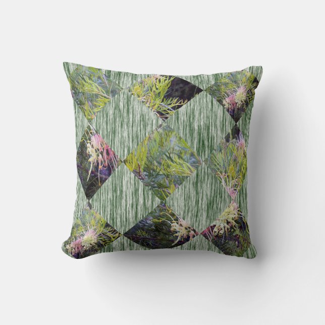 Australian Eucalyptus Flower Geometrical Design, Cushion (Front)