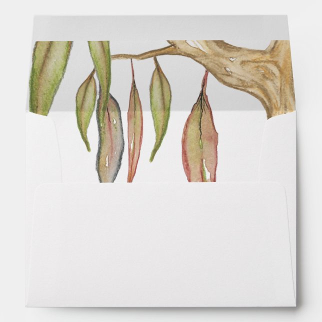 Australian Eucalyptus Tree Baby Shower Invitation Envelopes (Back (Bottom))