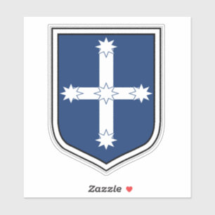 Australian Eureka flag in the shape of a shield