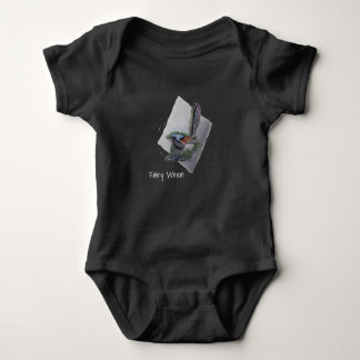  Australian Fairy Wren on Blue Baby Bodysuit