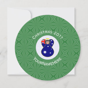 Australian Flag Angel Christmas Personalised Invitation