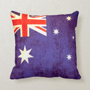 Australian flag antiqued pillow