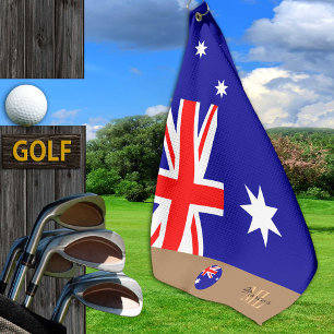 Australian flag & Australia monogrammed /golf Golf Towel