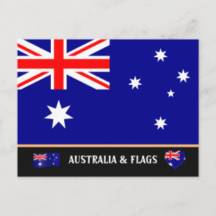 Australian Flag & Australia travel, holiday /sport Postcard