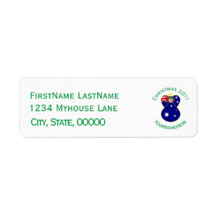 Australian Flag Christmas Angel Return Address Return Address Label
