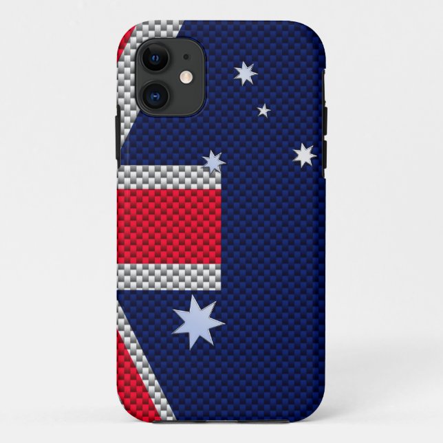 Australian Flag Design Carbon Fibre Chrome Style Case-Mate iPhone Case (Back)