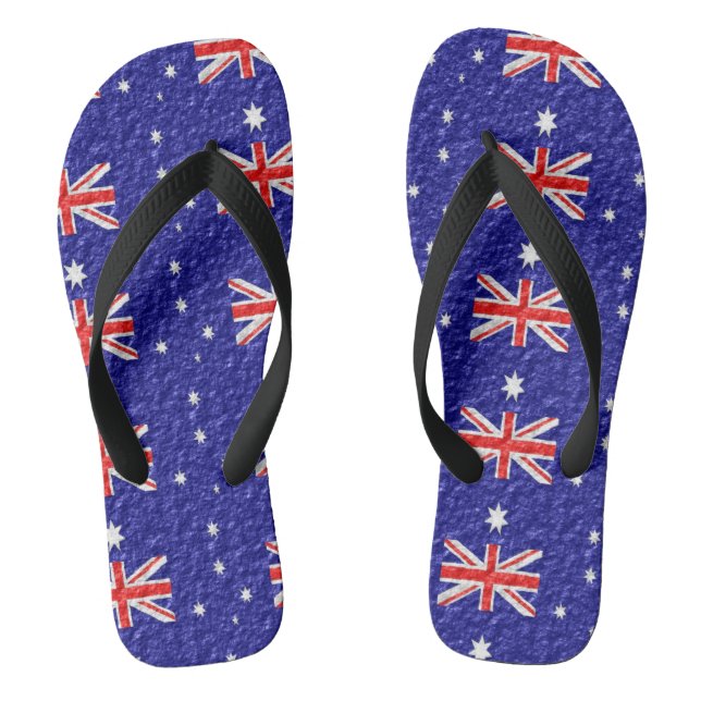 Australian Flag Design Thongs (Footbed)