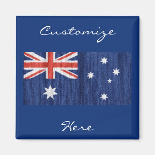 australian flag design Thunder_Cove blue Magnet