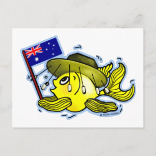 Australian Flag Fish funny OZI fish Postcard