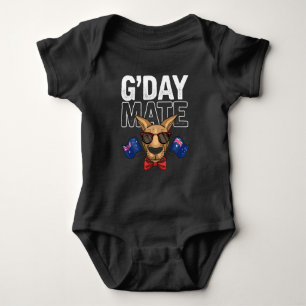 Australian Flag Funny Kangaroo Quote Baby Bodysuit