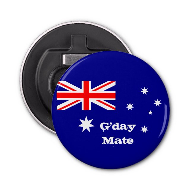 Australian Flag, G'day Mate Australia party /sport Bottle Opener (Front)