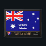 Australian Flag & G'day Mate mats /sports Welcome<br><div class="desc">Doormat: Australian Flag & G'day Mate greeting,  Australia "Welcome" mats - love my country,  travel,  holiday,  national patriots / sports fans</div>