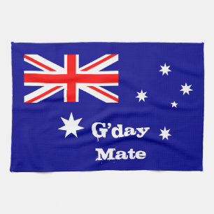 Australian flag & G'day Mate party, sports /Aussie Tea Towel