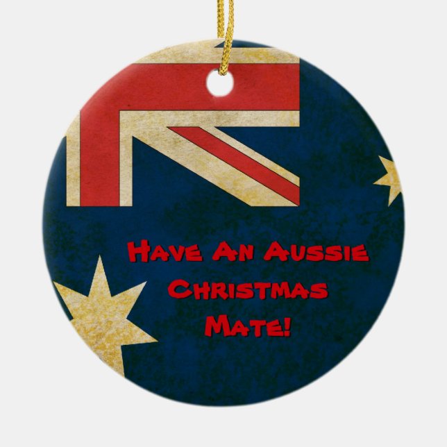 Australian Flag Have An Aussie Christmas Ornament (Front)