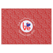 Australian Flag Heart LOVE Red Personalised Text