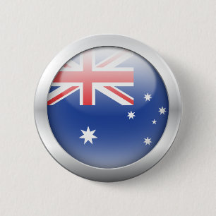 Australian Flag in Orb 6 Cm Round Badge