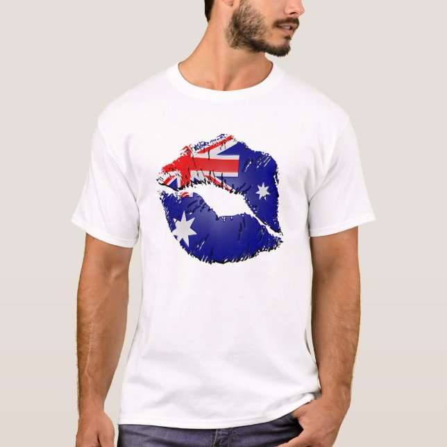 Australian Flag Lips T-Shirt (Front)