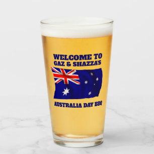 Australian Flag Modern Aussie personalised Beer Glass