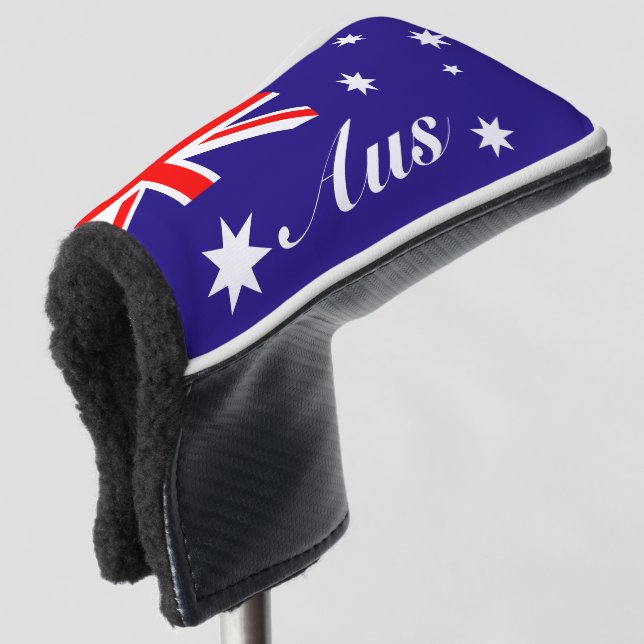 Australian flag of Australia custom monogram Golf Head Cover (3/4 Front)