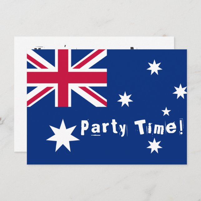 Australian Flag Party Customisable Invites (Front/Back)