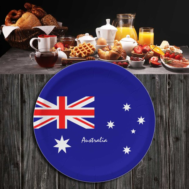 Australian flag party plates, sports /rugby fans paper plate (Creator Uploaded)