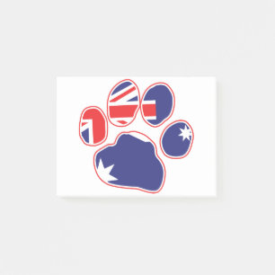 Australian Flag Paw Print Post-it Notes