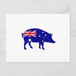 Australian Flag - Pig Postcard