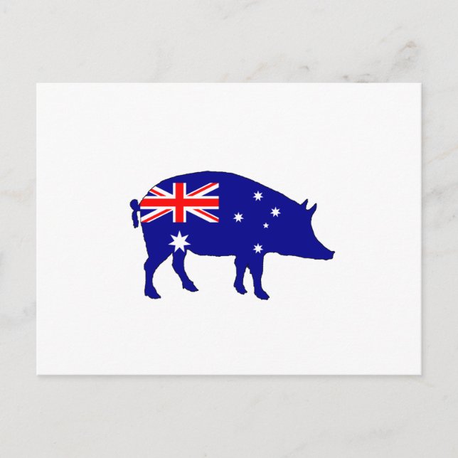 Australian Flag - Pig Postcard (Front)