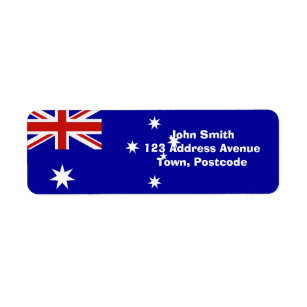 Australian flag return address label