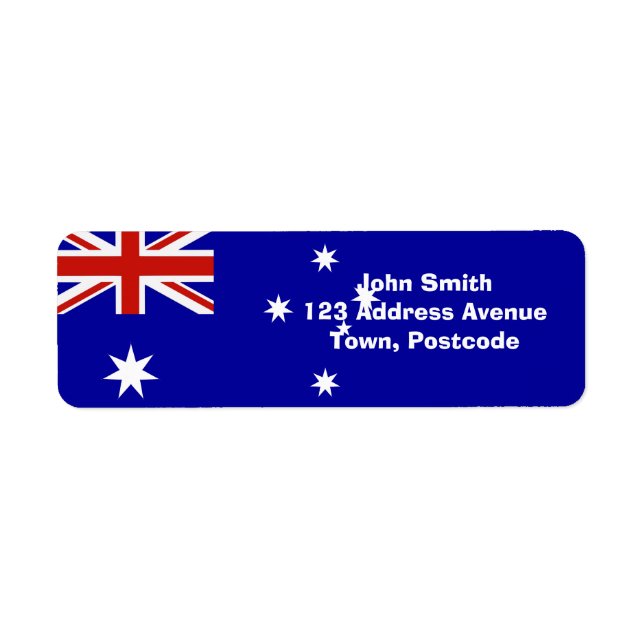 Australian flag return address label (Front)