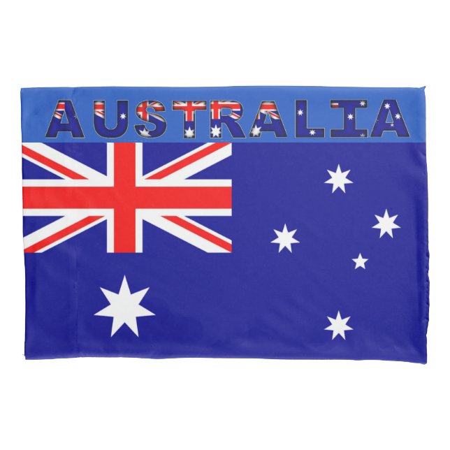 Australian Flag Single Pillowcase, Standard Size Pillowcase (Front)