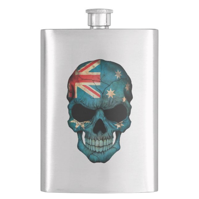 Australian Flag Skull Hip Flask (Front)