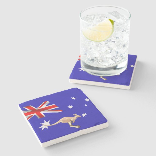 Australian flag stone coaster (Side)