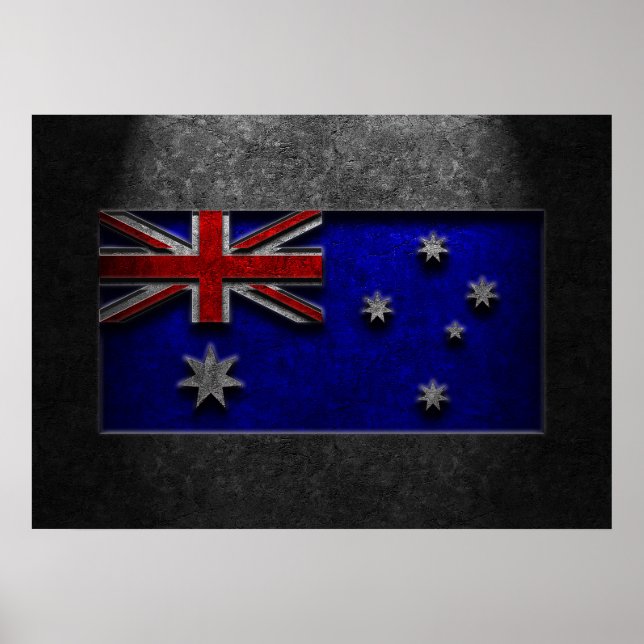 Australian Flag Stone Texture Repost Poster (Front)