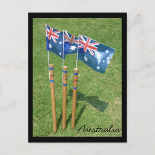 australian flag stumps postcard