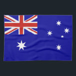 Australian flag tea towel<br><div class="desc">australia,  australian,  aus,  aussie,  auzzie,  auz,  auzie,  flag,  flags,  world,  country,  "australian flag",  "flag of australia",  ozzie,  blue,  red,  white,  patriotic,  patriotism,  australasia</div>