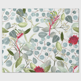 Australian flora Eucalyptus leaves Big Scale Wrapping Paper