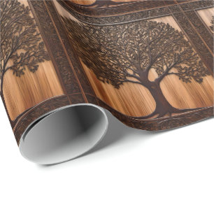 Australian Flora: The Wattle Tree Wood Print, Wrapping Paper