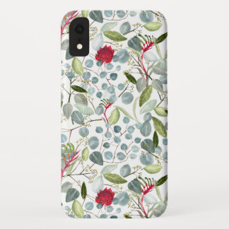 Australian flower Kangaroo paws Eucalyptus leaves iPhone XR Case
