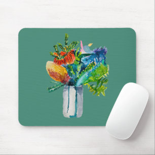 Australian flowers watercolour mouse pad