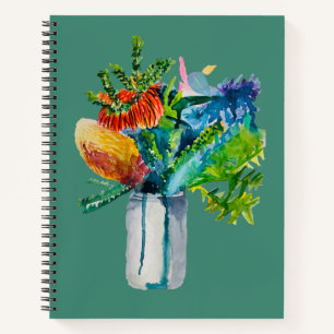 Australian flowers watercolour notebook