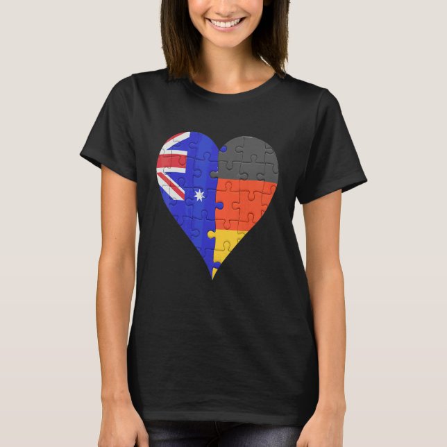 Australian German Flag Heart T-Shirt (Front)
