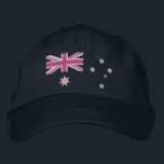 Australian Girly Flag Embroidery Embroidered Hat<br><div class="desc">Here's a great Australia style embroidered baseball cap. Ask us for other custom embroidery requests that you might have by using the "Ask this Designer" link you find on this product page. Use the "Ask this Designer" link to contact us with your special design requests or for some assistance with...</div>
