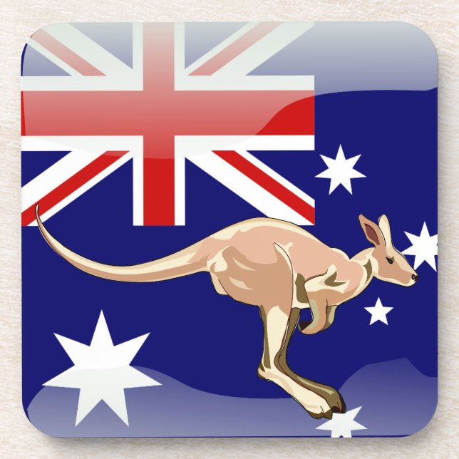 Australian glossy flag coaster (Front)