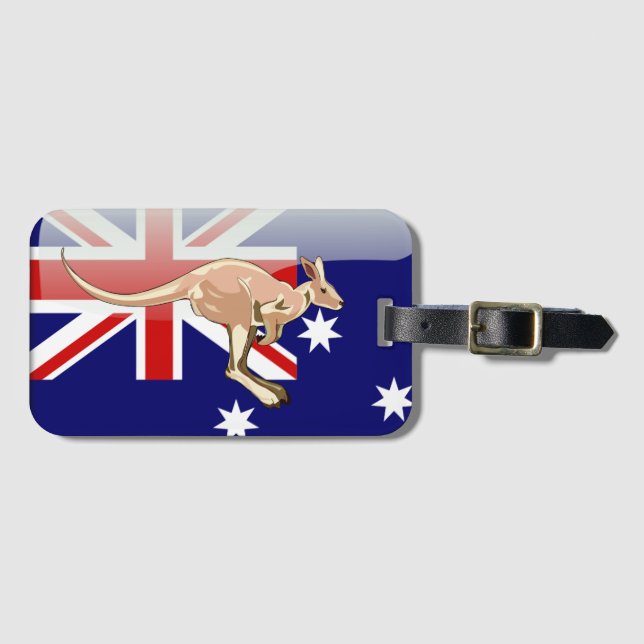 Australian glossy flag luggage tag (Front Horizontal)