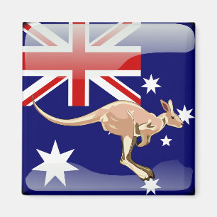 Australian glossy flag magnet